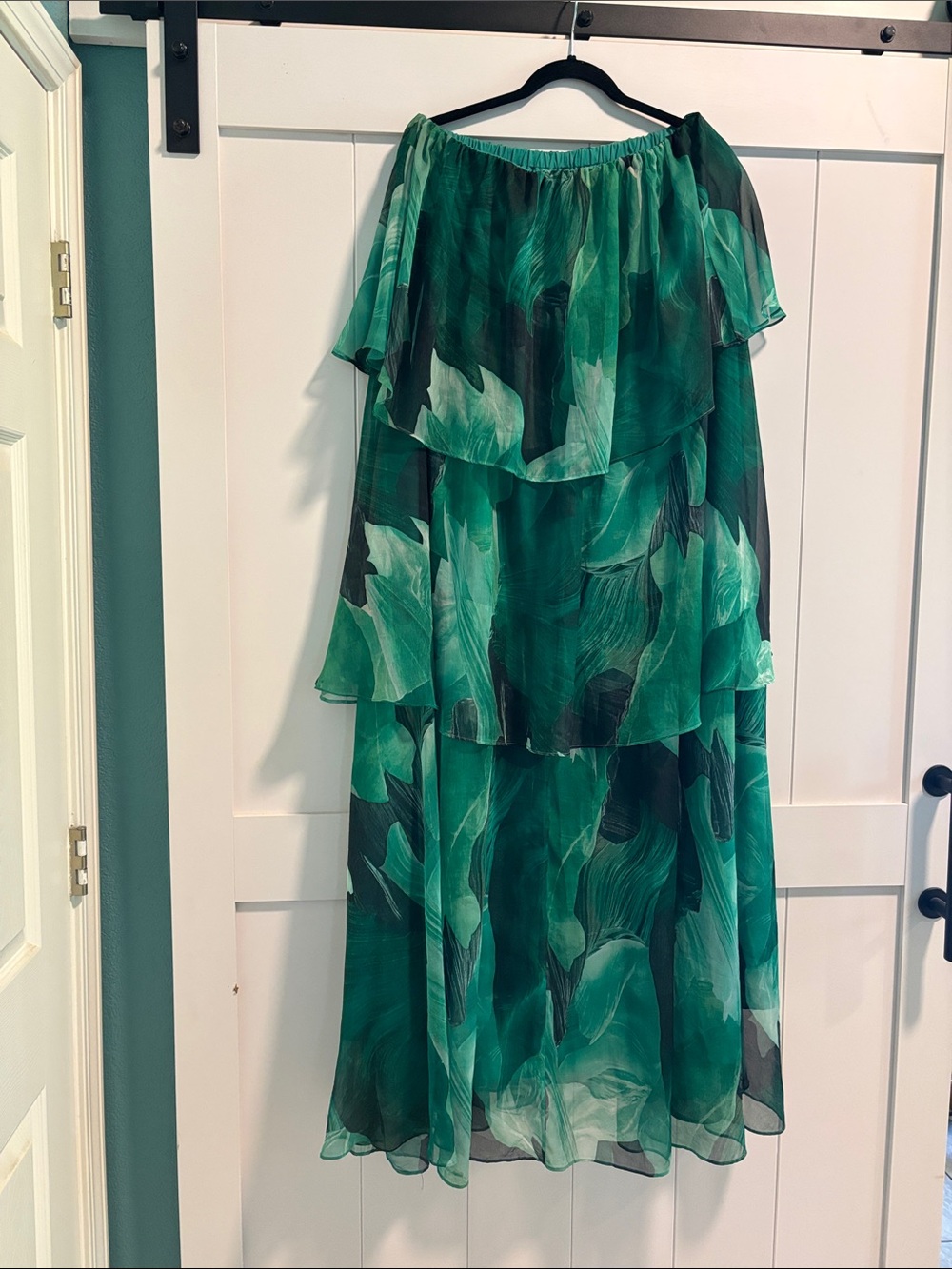 Petal & Pup Green Tiered Floral Maxi Skirt